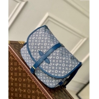 Inexpensive Louis Vuitton Monogram Denim Saumur MM Shoulder bag M40666 Blue 2023