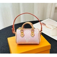 Low Cost Louis Vuitton Micro Speedy Denim Bag Charm M01701 Light Pink 2024