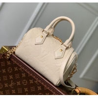 Discount Louis Vuitton Monogram Empreinte Leather Speedy Bandouliere 20 Bag M58954 Cream Beige