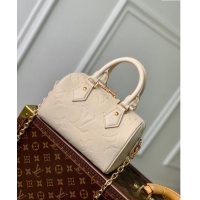 Discount Louis Vuitton Monogram Empreinte Leather Speedy Bandouliere 20 Bag M58954 Cream Beige