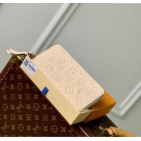 Low Price Louis Vuitton Monogram Empreinte Leather Zippy Wallet M82212 Cream Beige 2023