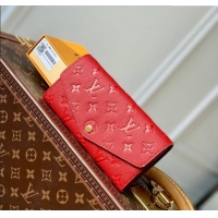 Unique Grade Louis Vuitton Monogram Empreinte Sarah Wallet M82257 Red 2023