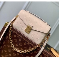 Super Quality Louis Vuitton Monogram Empreinte Pochette Metis East West Bag M22942 Cream