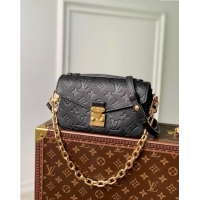 Promotional Louis Vuitton Monogram Empreinte Pochette Metis East West Bag M46595 Black