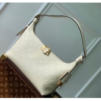 Pretty Style Louis Vuitton Monogram Empreinte Sac Sport Hobo Bag M46609 Creme White