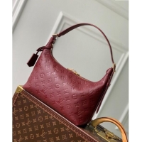 Famous Brand Louis Vuitton Monogram Empreinte Sac Sport Hobo Bag M46610 Burgundy