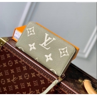 Top Design Louis Vuitton Monogram Empreinte Leather Zippy Wallet M69794 Khaki Green