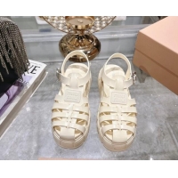 Perfect Miu Miu EVA Platform Sandals White 507058