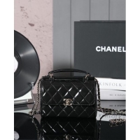 Best Price Chanel Patent Calfskin Small Box Bag AS4511 Black 2023