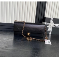 Trendy Design Chanel Maxi Clutch with Chain in Grained Shiny Calfskin AS5182 Black 2024