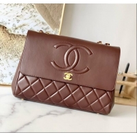 Buy Discount Chanel Vintage Flap Bag in Grained Calfskin 2215 Brown 2024