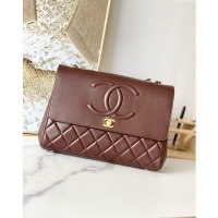 Buy Discount Chanel Vintage Flap Bag in Grained Calfskin 2215 Brown 2024