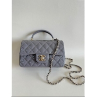 Luxury Cheap Chanel Clutch with Chain in Patent Calfskin Bag AP2199 Gray 2024