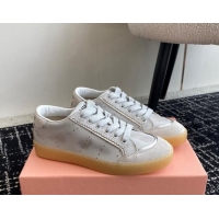 Popular Style Miu Miu Suede and Leather Sneakers White 719097