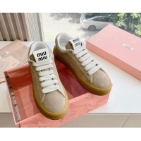 Perfect Miu Miu Suede Sneakers Beige 719100