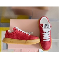 Top Grade Miu Miu Suede Sneakers Red 719104