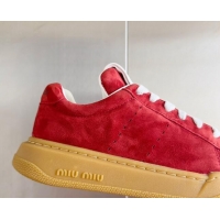 Top Grade Miu Miu Suede Sneakers Red 719104