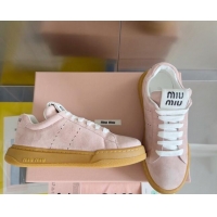 Trendy Design Miu Miu Suede Sneakers Light Pink 719106