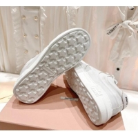 Unique Style Miu Miu Bleached Leather Sneakers White 813061