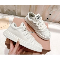 Generous Miu Miu Leather Sneakers White 813063