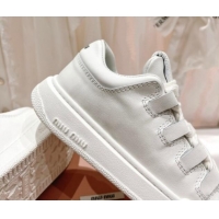 Generous Miu Miu Leather Sneakers White 813063