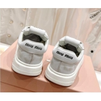 Top Grade Miu Miu Bleached Leather Sneakers White 813064