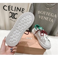 Best Price Miu Miu Leather Sneakers White/Green 813067