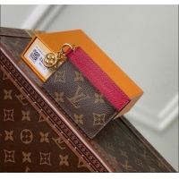 Super Quality Louis Vuitton LV Charms Card Holder in Monogram Canvas and Leather M82739 Burgundy 2024