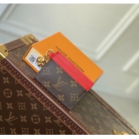 Promotional Louis Vuitton LV Charms Card Holder in Monogram Canvas and Leather M82739 Red 2024