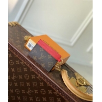 Promotional Louis Vuitton LV Charms Card Holder in Monogram Canvas and Leather M82739 Red 2024