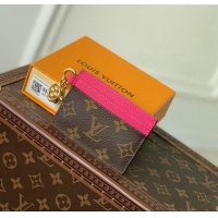 Big Discount Louis Vuitton LV Charms Card Holder in Monogram Canvas and Leather M82739 Fuchsia Pink 2024