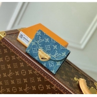 Top Grade Louis Vuitton New LV Remix Victorine Wallet in Blue Monogram Denim M82959 2024