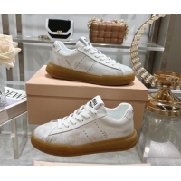 Unique Style Miu Miu Bleached Suede Sneakers White 813088