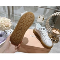 Unique Style Miu Miu Bleached Suede Sneakers White 813088