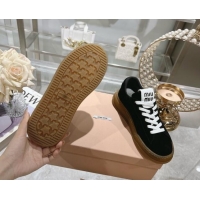 Fashion Miu Miu Suede Sneakers Black 813089