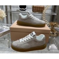 Top Grade Miu Miu Suede Sneakers Grey 813091