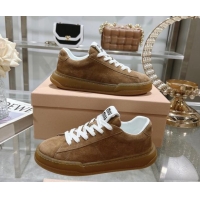 Purchase Miu Miu Suede Sneakers Brown 813092