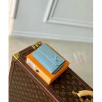 Good Product Louis Vuitton Slender Pilot Wallet in LV Aerogram Leather M81740 Light Blue 2024