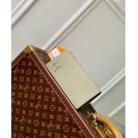 Famous Brand Louis Vuitton Brazza Wallet in Grained Leather M69980 Sage Green 2024