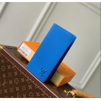 Inexpensive Louis Vuitton Brazza Wallet in Grained Leather M69980 Blue 2024