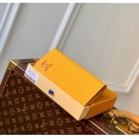 Affordable Price Louis Vuitton Brazza Wallet in Grained Leather M69980 Yellow 2024