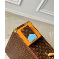 Top Grade Louis Vuitton Romy Card Holder in Monogram Canvas and Leather M83602 Blue 2024