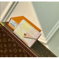 Top Quality Louis Vuitton Victorine Wallet in Damier Giant Canvas N40638 Peach Pink 2024