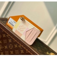 Best Quality Louis Vuitton Romy Card Holder in Damier Giant Canvas N40639 Peach Pink 2024