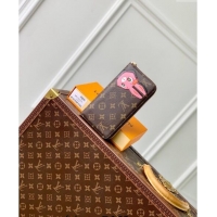 Unique Grade Louis Vuitton Zippy Wallet in Monogram Canvas with Pink Rabbit M83689 2024 Animal Objects 