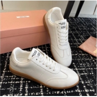 Grade Miu Miu Nappa Leather Sneakers White 014003