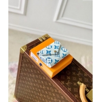 Top Grade Louis Vuitton Victorine Wallet in Monogram Tiles Canvas M83623 Lagoon Blue 2024