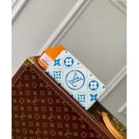 Famous Brand Louis Vuitton Zippy Wallet in Monogram Tiles Canvas M83624 Lagoon Blue 2024