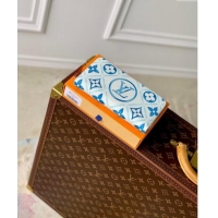 Famous Brand Louis Vuitton Zippy Wallet in Monogram Tiles Canvas M83624 Lagoon Blue 2024