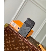 Good Product Louis Vuitton Coin Card Holder Wallet in Grey Monogram Eclipse Canvas M69533 2024